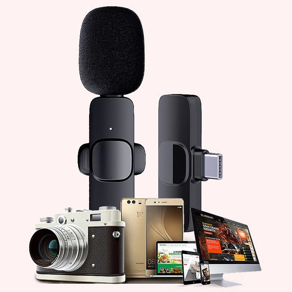 Bedee Mikrofon Mikrofon, Lavalier für Smartphone, Mini Microphone Plug & Play (Lavalier Mikrofon, Wireless Mini Mikrofon, 1-tlg), für Aufnahme,Live Streaming,YouTube
