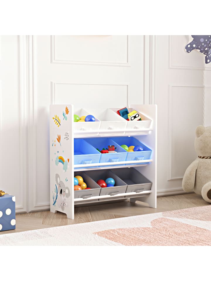 en.casa Kinderregal Boiro in Blau (H)59.5cm (B)62cm (T)29.5cm günstig kaufen onesize