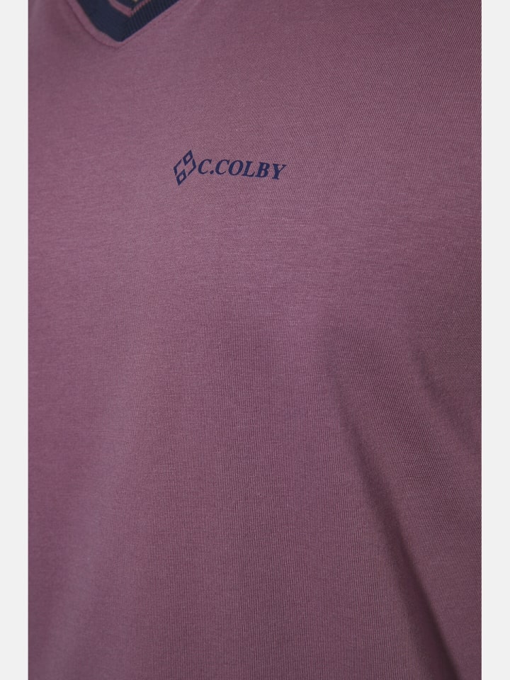 Charles Colby Doppelpack T-Shirt EARL EDELEY in lila dunkelblau günstig kaufen