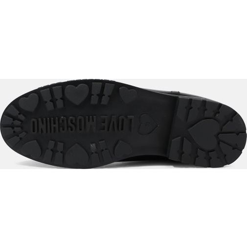 Love Moschino Lederstiefel mit Label-Applikationen