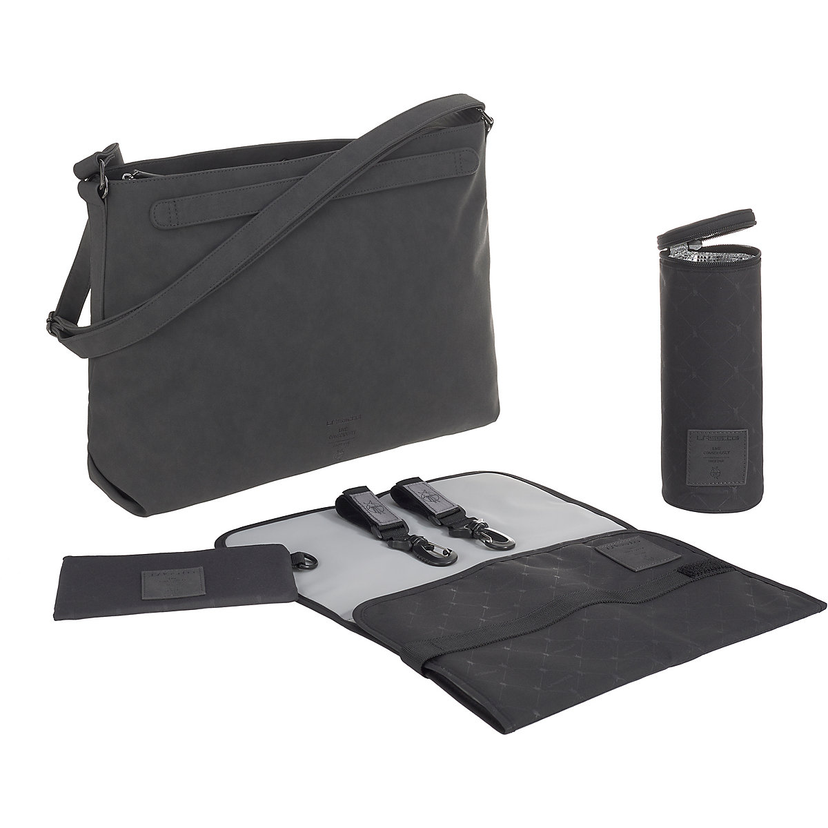 Wickeltasche Zender vegan anthrazit, inkl. Zubehör & Wickelunterlage