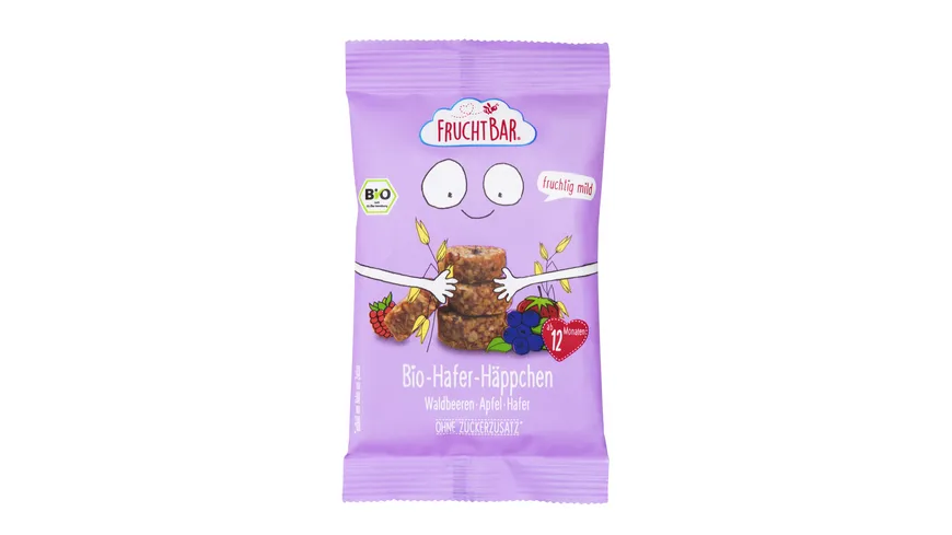 FRUCHTBAR Beikost Fruchthäppchen Waldbeeren Apfel Hafer 40 g