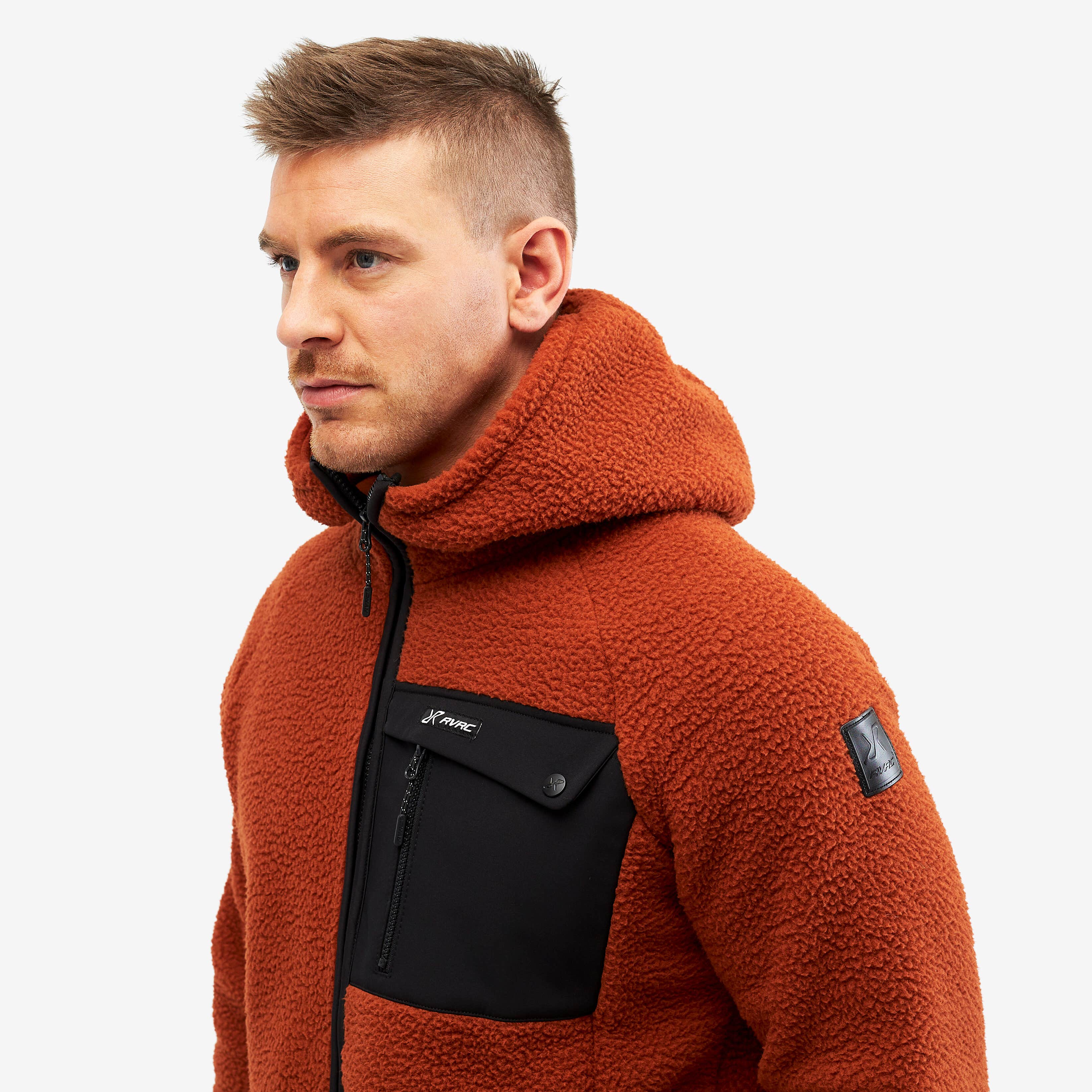 Sherpa Hoodie Homme Rusty Orange