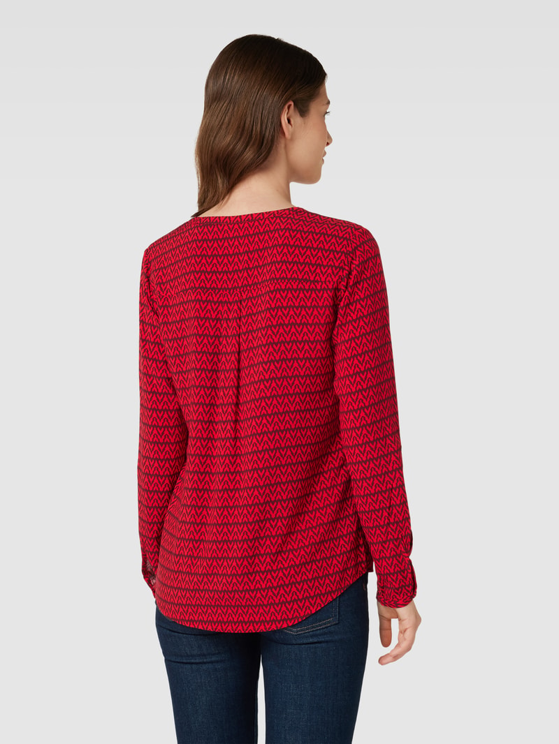 Bluse mit Allover-Muster in rot
