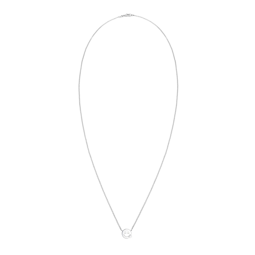 Elli Elli Collier Femme Pendentif Emoji Smile - (925/1000) Argent Bijoux