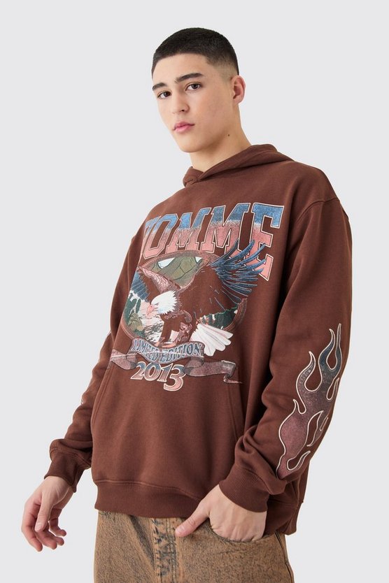 Oversize Hoodie mit Worldwide-Print