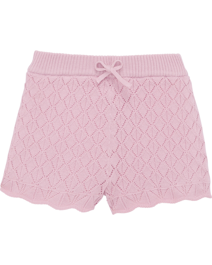 Rosa Strick-Shorts