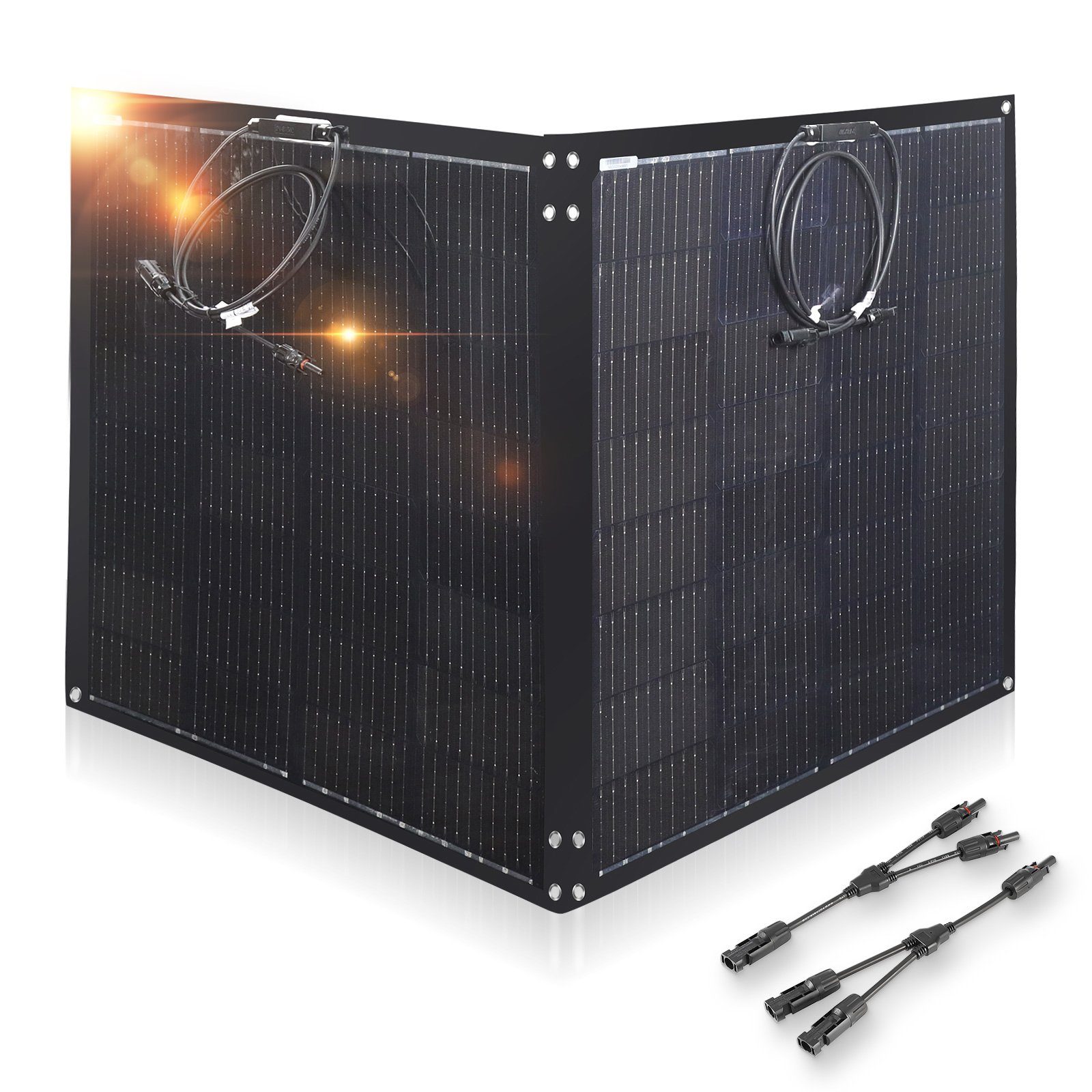 oyajia Solarmodul Profi 250W 18V Monokristallin Solarpanel, Biegbar Mono-Schindelzellen, Photovoltaik Solaranlage für 12V Akku Wohnmobil Auto Camper Garten