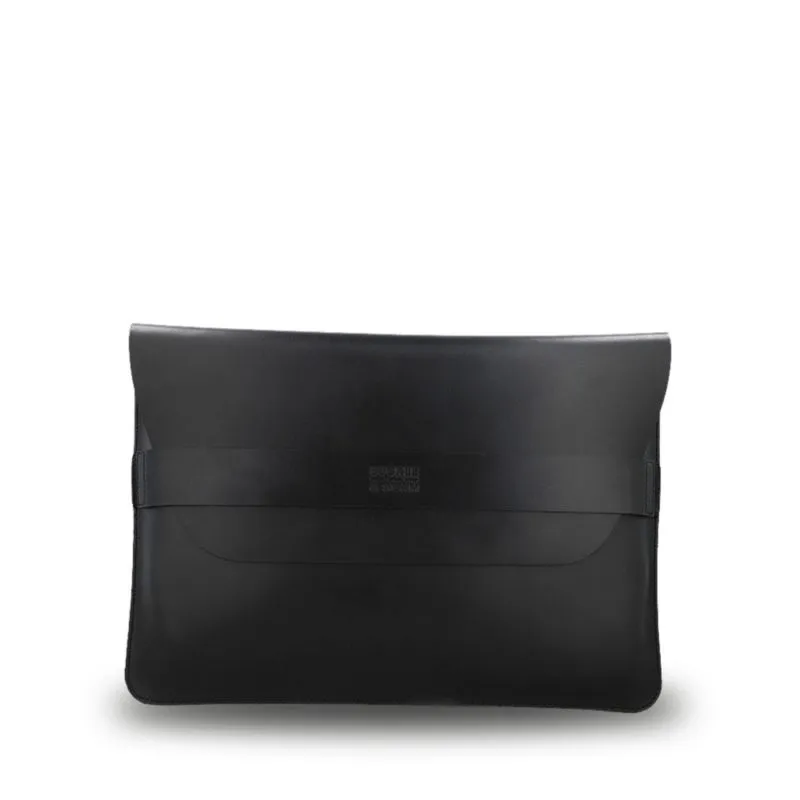 Buckle & Seam Leder Laptop Sleeve Terra 15 Zoll - Schwarz