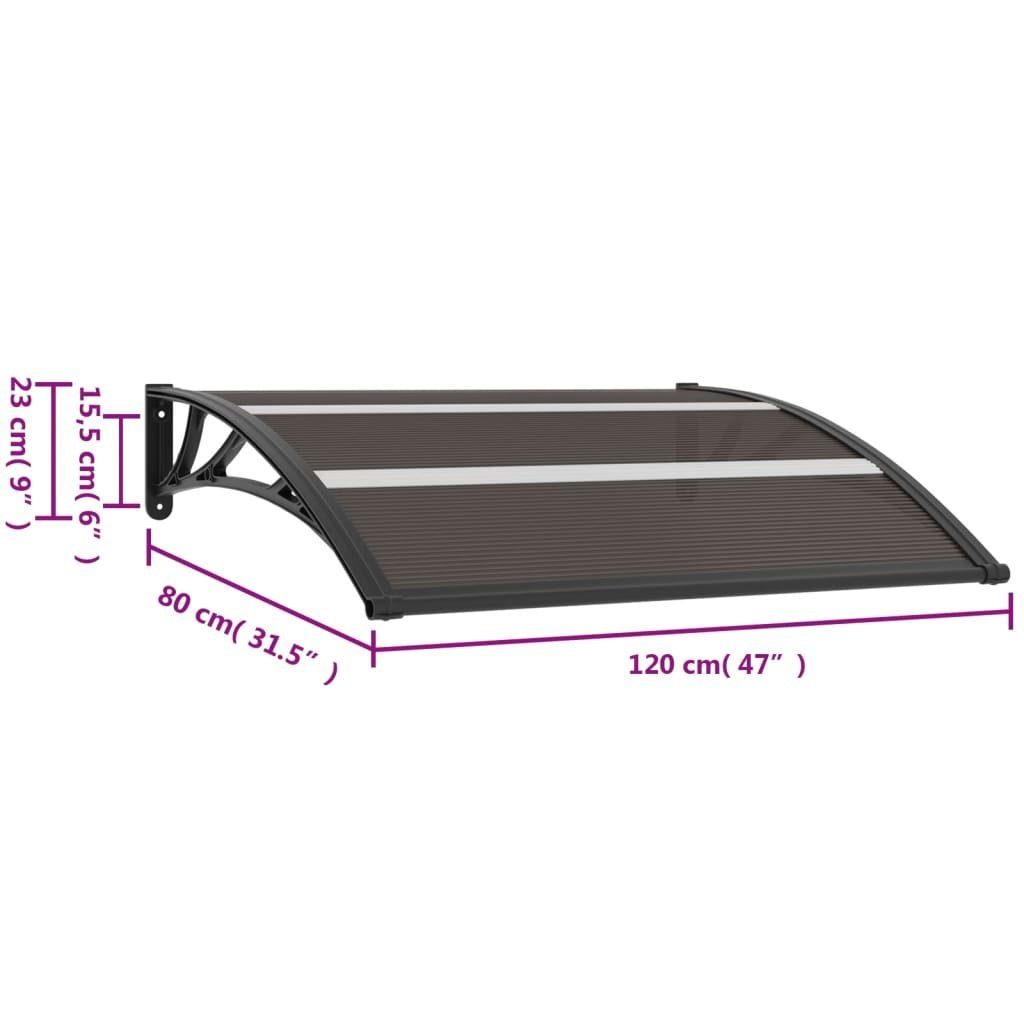 vidaXL Markise Türvordach Schwarz 120×80 cm PC