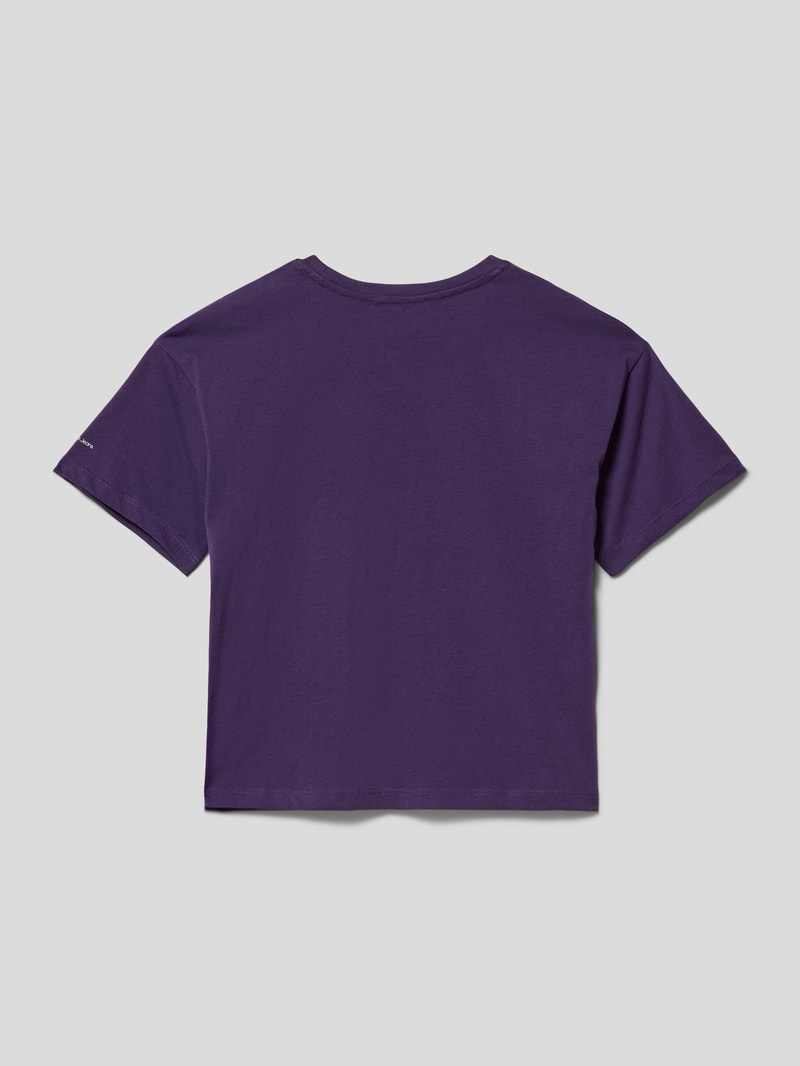 T-Shirt mit Label-Print Modell 'BOXY' in purple