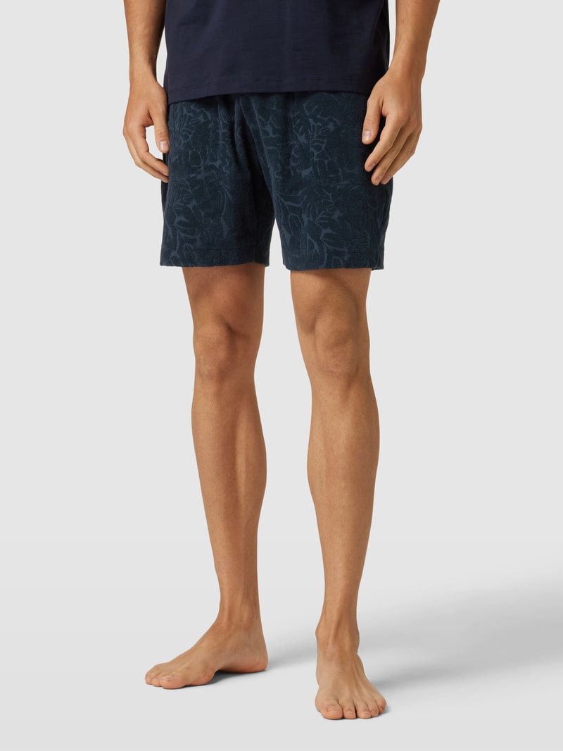 Pyjama Shorts mit Allover-Muster in dunkelblau