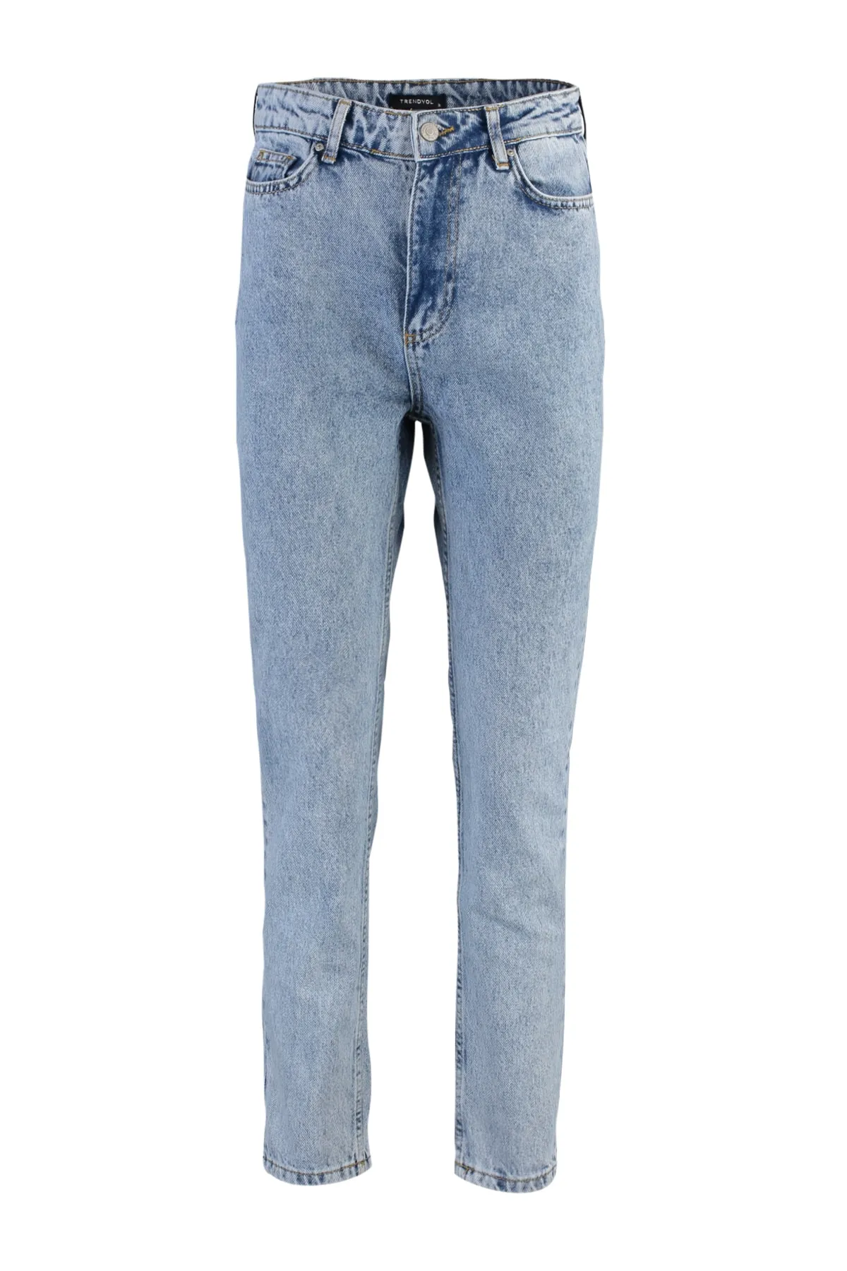Trendyol Collection  Hellblaue Mom-Jeans mit hoher Taille TWOAW23JE00193
