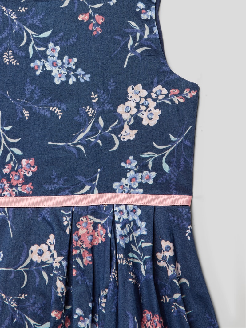 Minikleid mit floralem Muster in marineblau