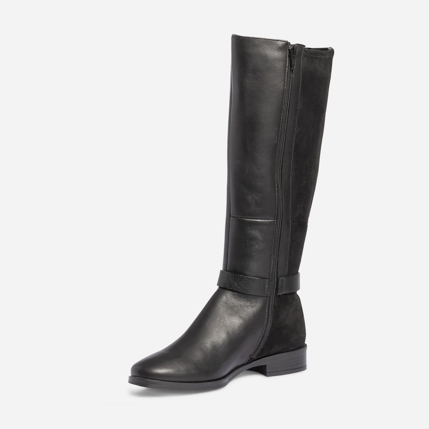 Botte ERAM FLEX noire en cuir bi matière