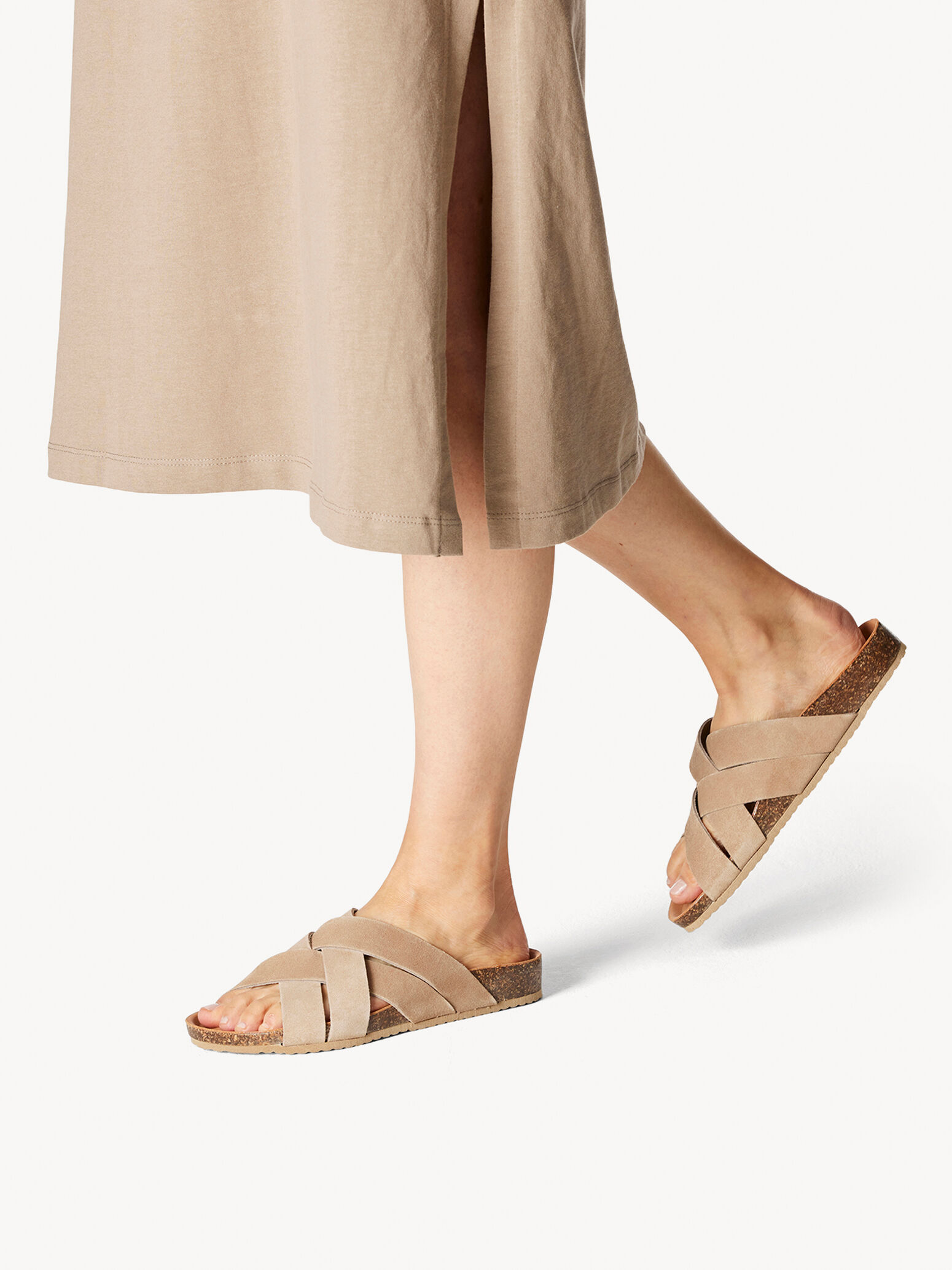 Mule en cuir - beige