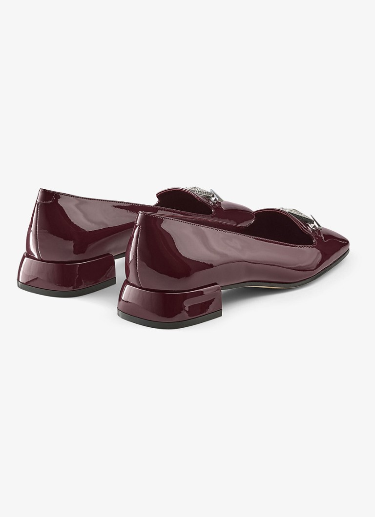 Jimmy Choo Ravi kiiltonahkaiset litteät ballerinat