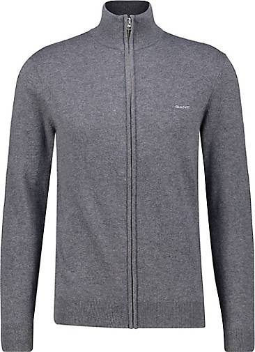 GANT Herren Strickjacke mit Lammwolle EXTRAFINE LAMBSWOOL ZIP CARDIGAN