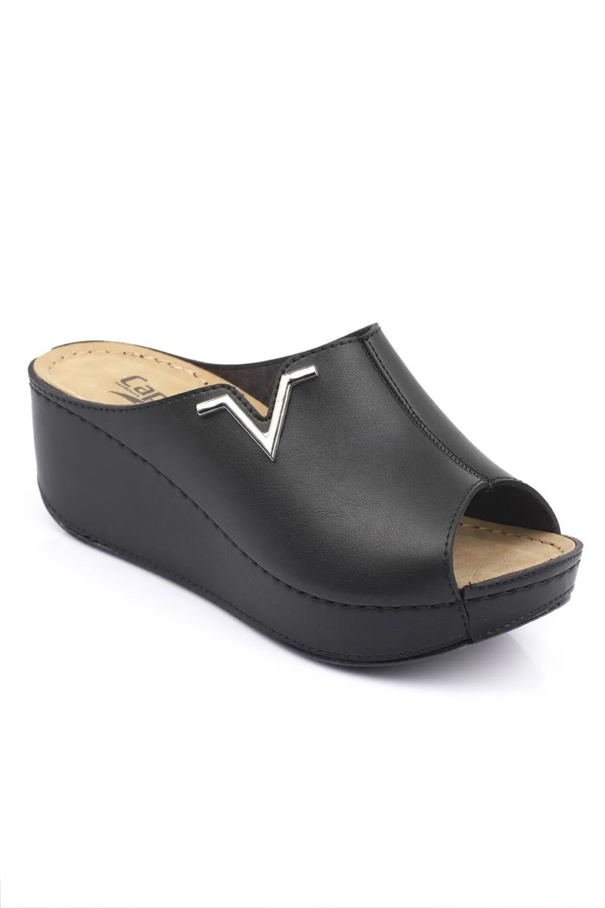 Capone Outfitters  Anatomisch weiche, bequeme Mutterhausschuhe mit Keilabsatz