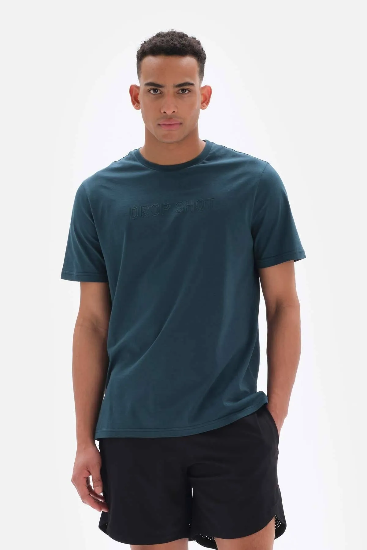 Dagi  Petrol Herren-T-Shirt mit Drop Shot-Aufdruck