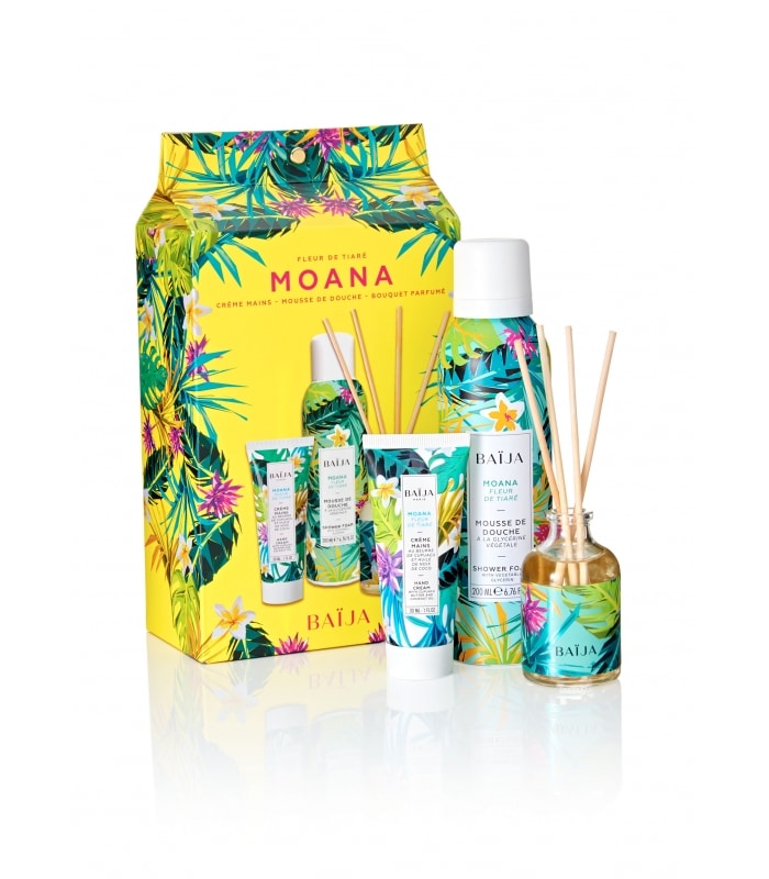 BAIJA-MOANA-Coffret noël mousse de douche, crème mains , bouquet