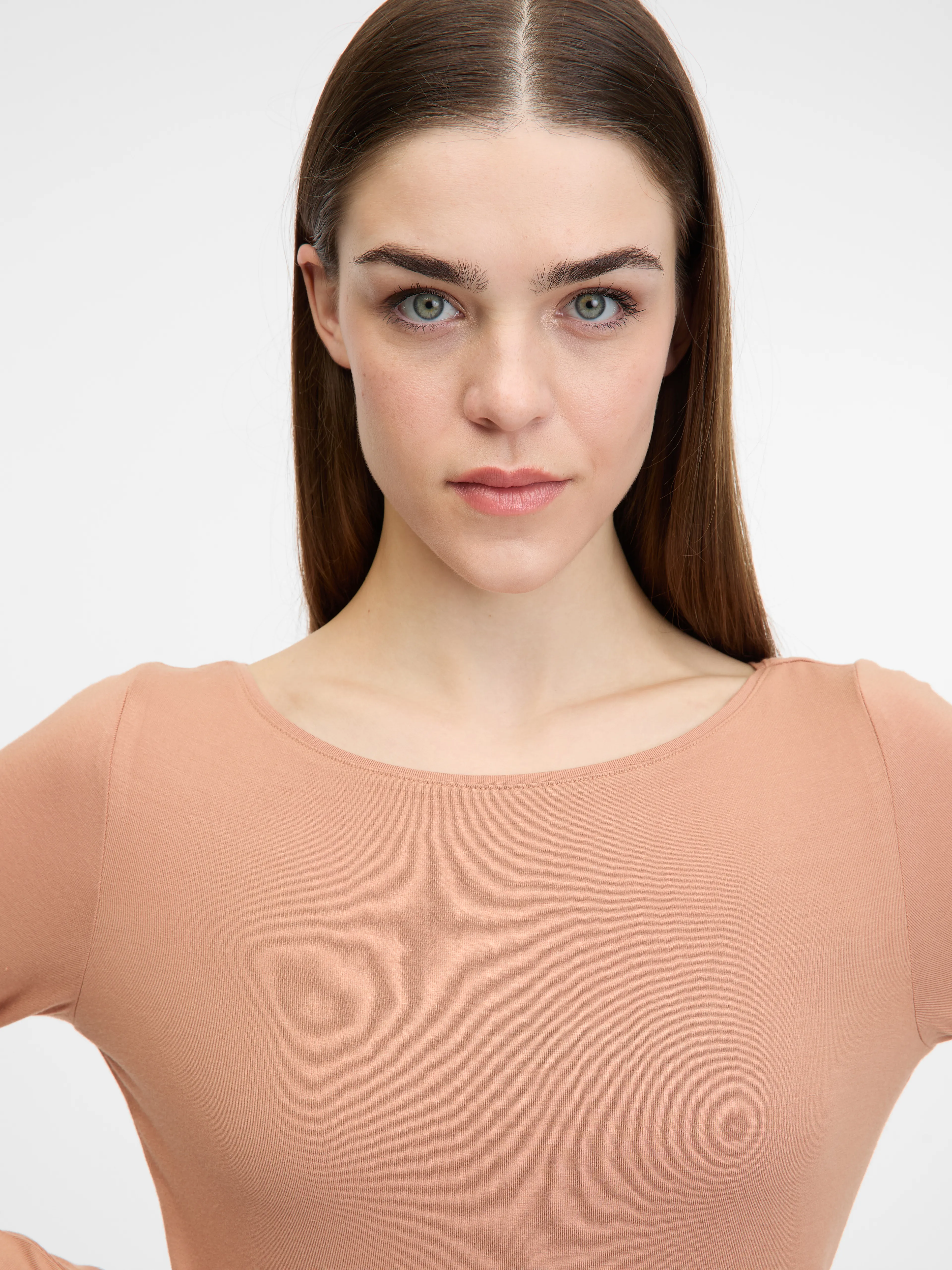 Hellbraunes Damen-Langarm-T-Shirt ORSAY