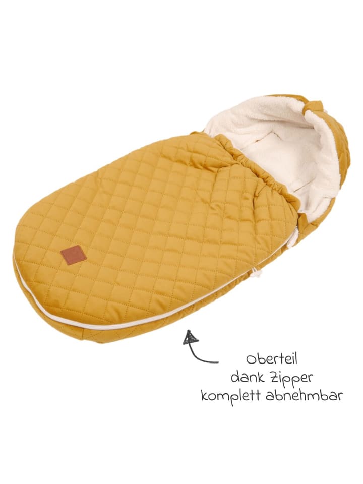 Kaiser Fleece-Fußsack Velvet Hoody für Babyschale und Babywanne in gelb günstig kaufen onesize