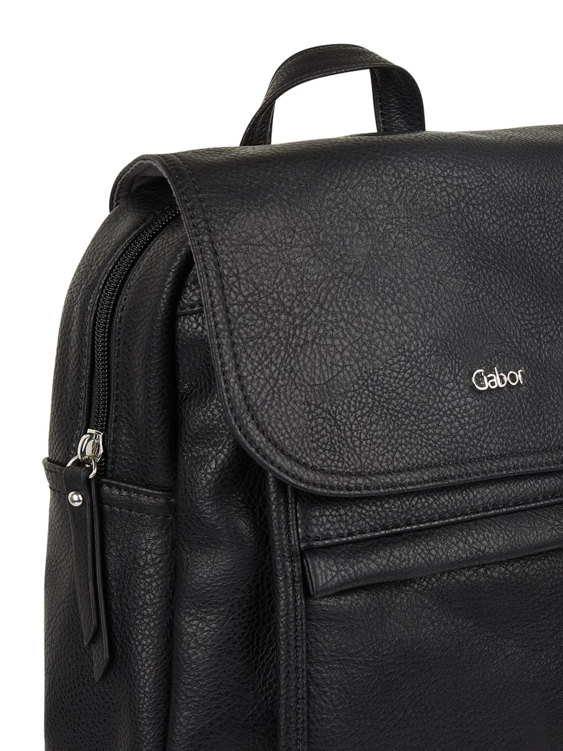 Rucksack in Leder-Optik in schwarz