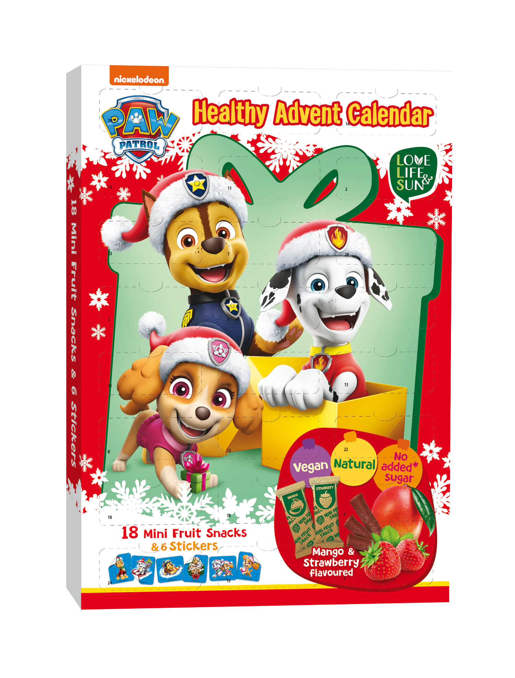 LLS adventski kalendar sa zdravim grickalicama i naljepnicama Paw Patrol