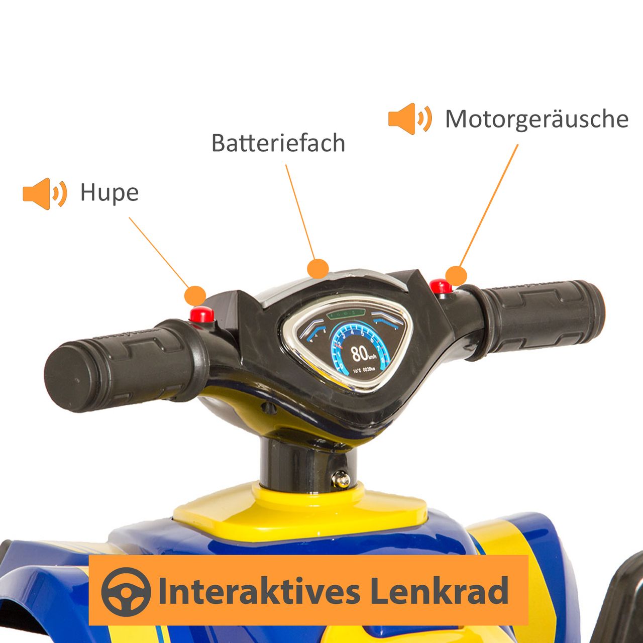 Lemodo GOOD YEAR Rutscherauto, Kinder-Quad, Rutschauto in blau