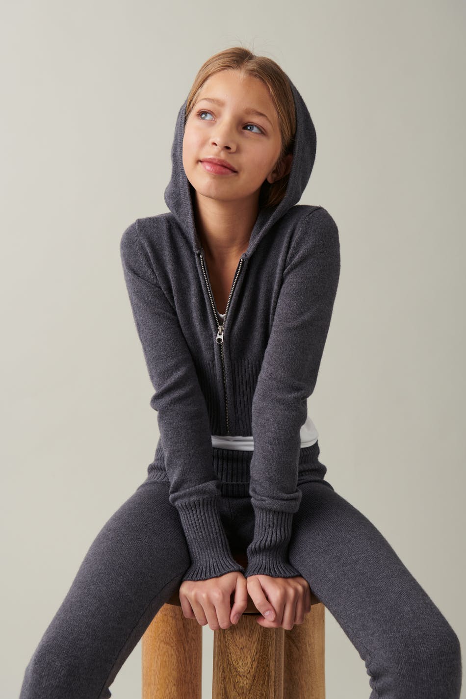 Knitted yoga hood