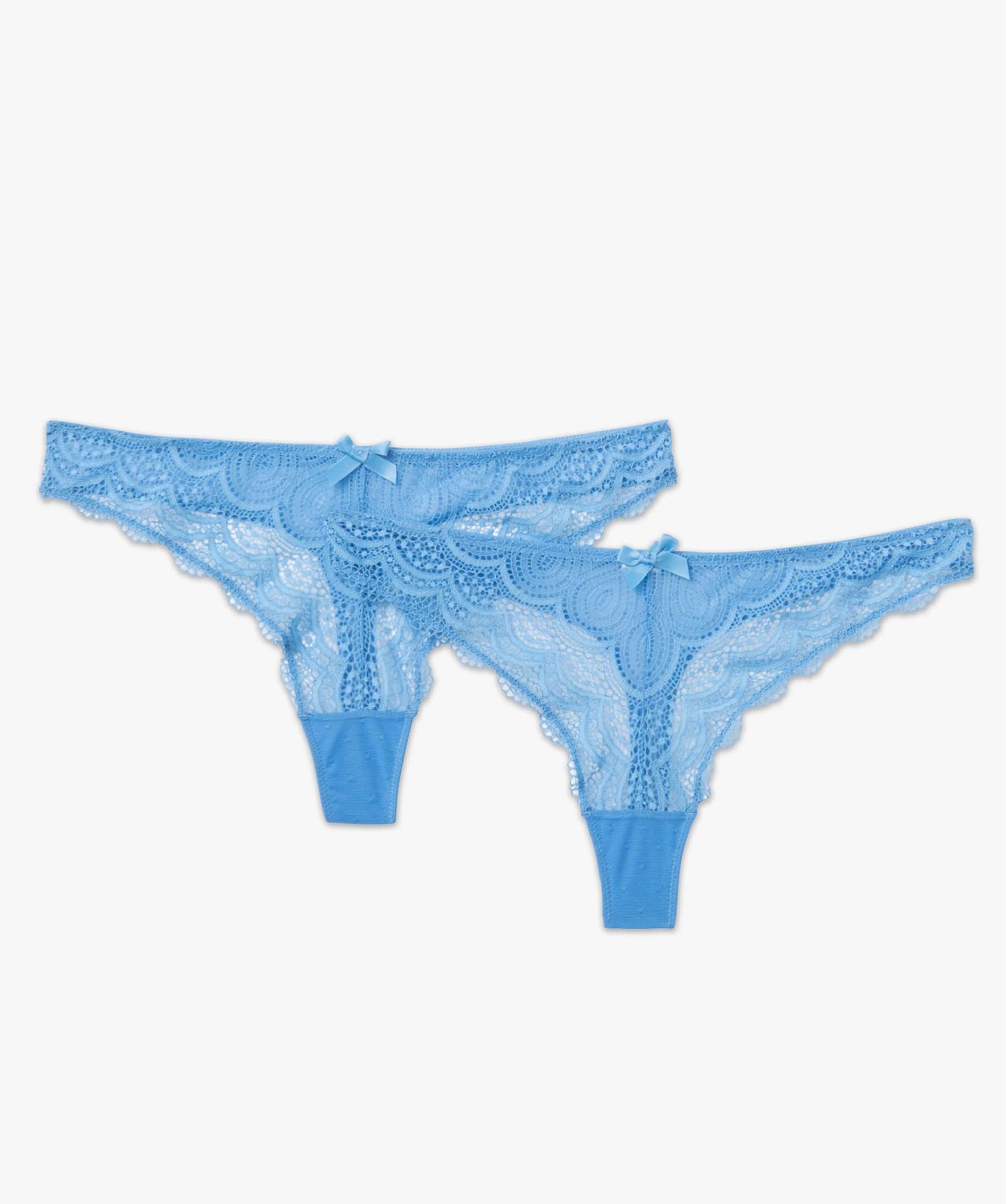String en dentelle et tulle femme (lot de 2) bleu | GEMO
