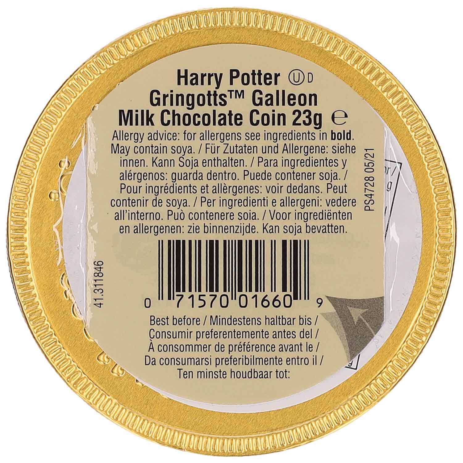 Harry Potter Gringotts Galleon Milk Chocolate Coin 23g