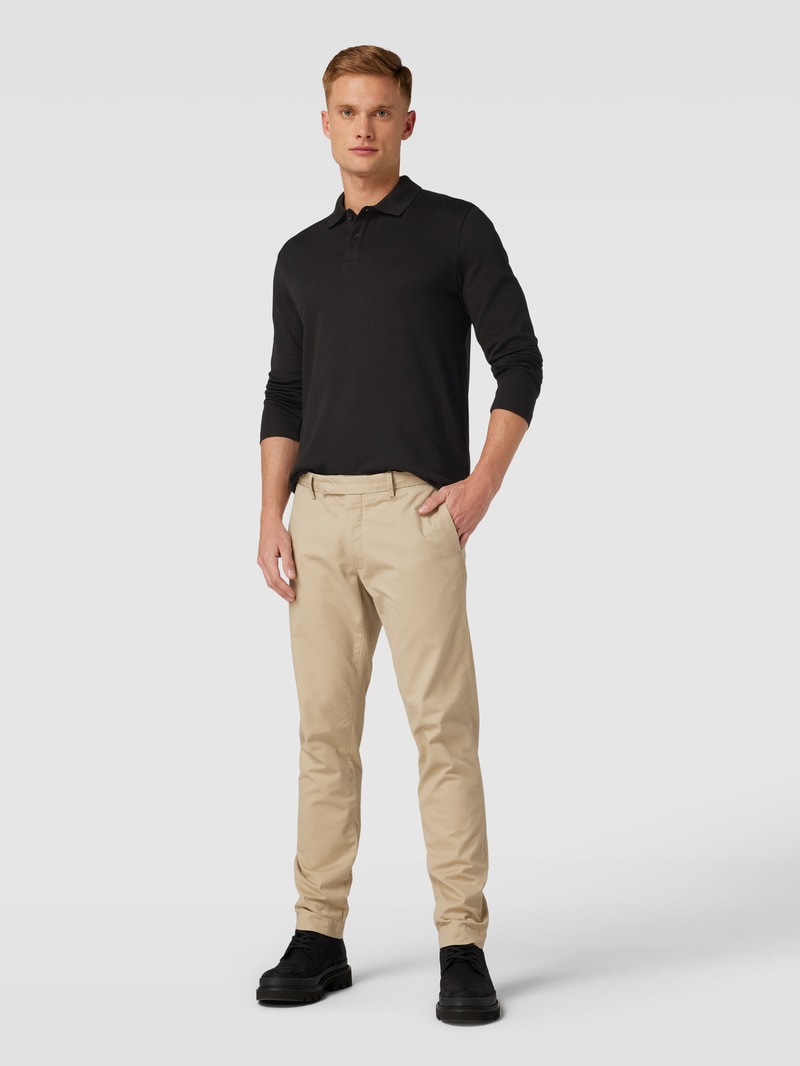 Poloshirt mit langen Ärmeln in schwarz