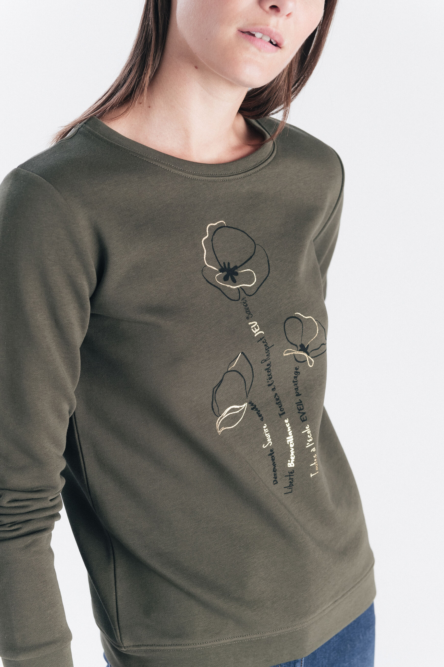 Sweat Jason vert kaki femme