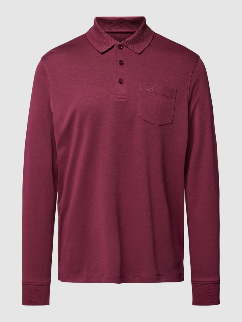 Poloshirt mit Brusttasche in aubergine