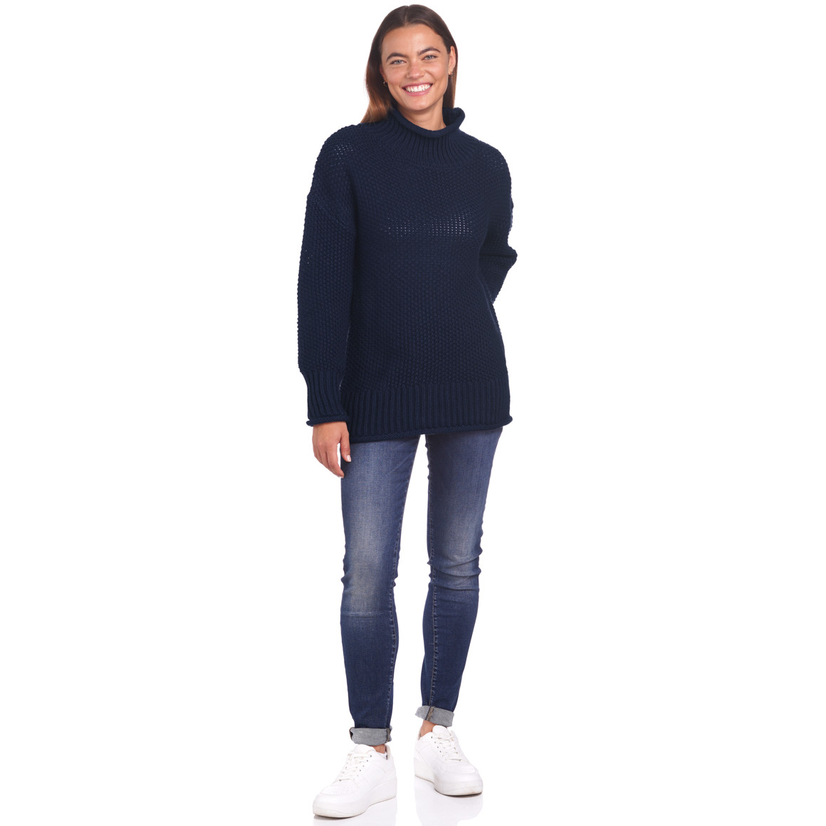 Damen Strickpullover mit Stehkragen