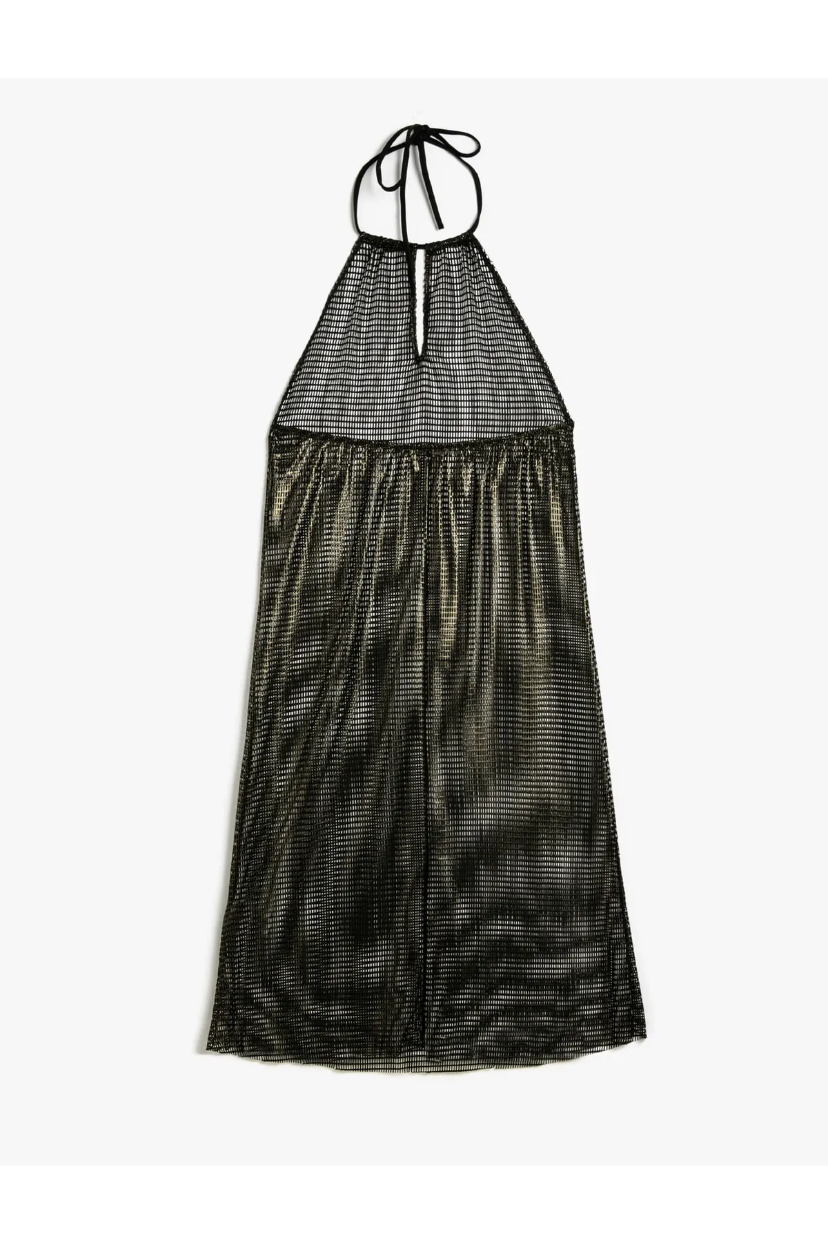 Koton  Transparentes Strandkleid mit langem Neckholder und Fensterdetail