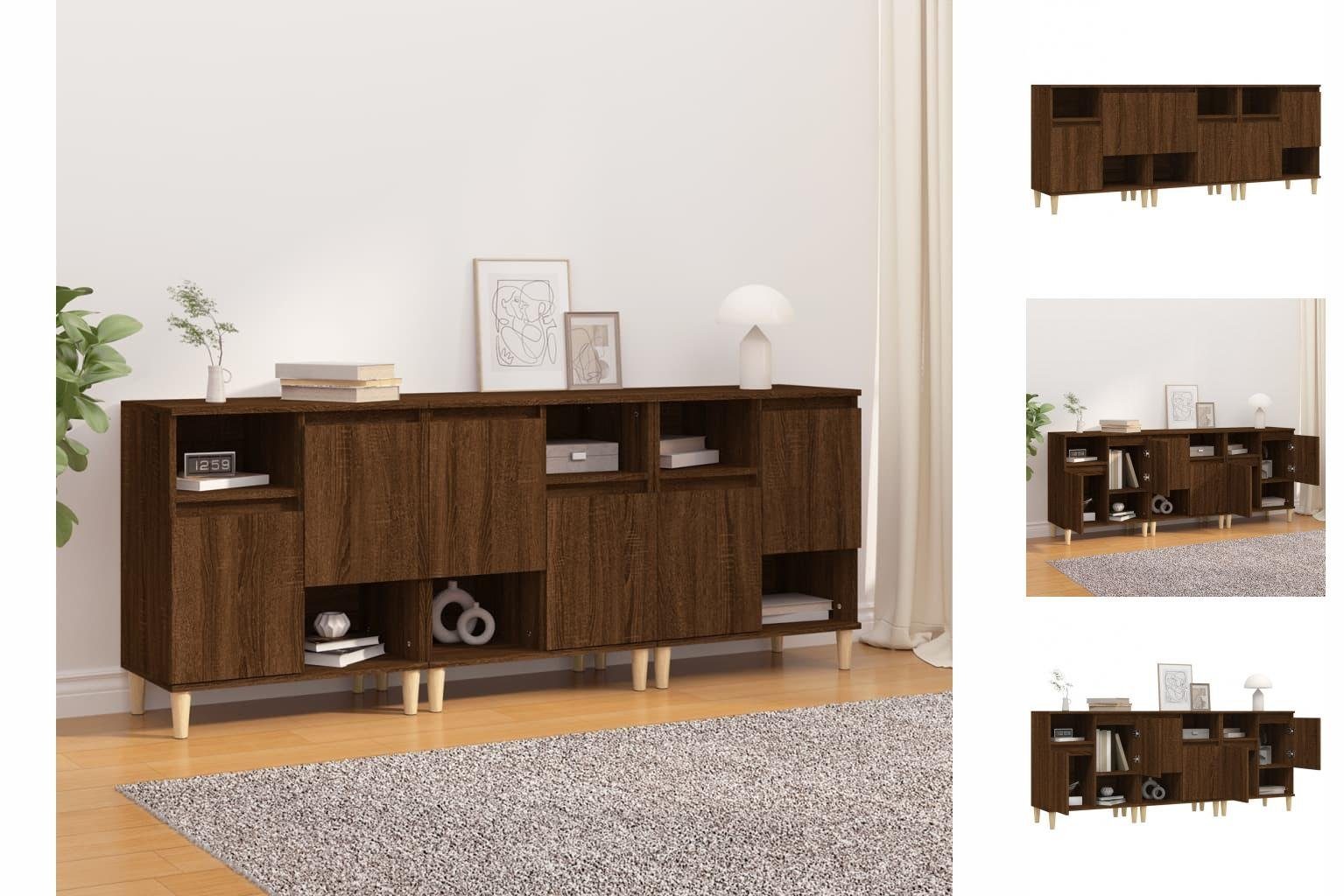 vidaXL Anrichte Sideboards 3 Stk Braun Eichen-Optik 60x35x70 cm Holzwerkstoff