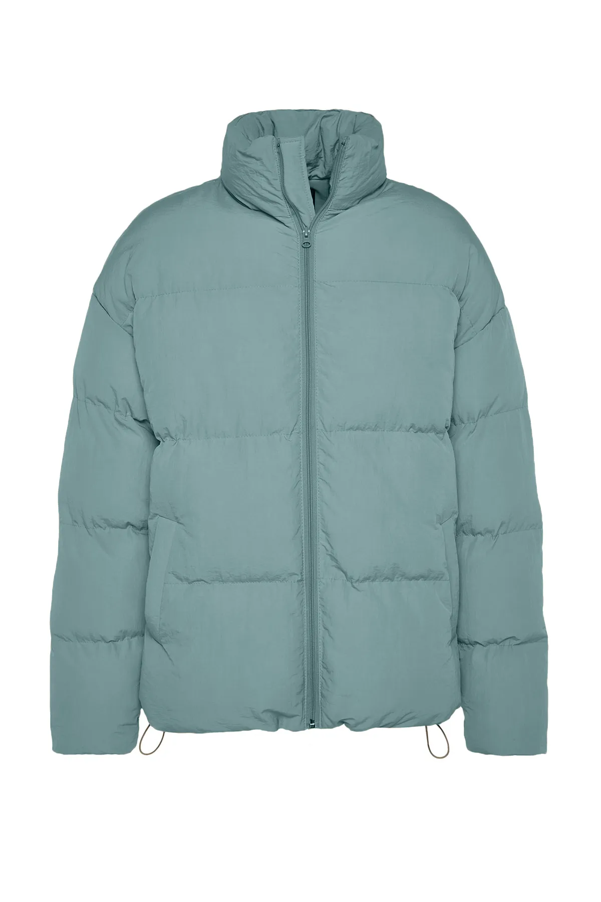 Trendyol Collection  Mintfarbene Unisex-Pufferjacke mit Stehkragen in Oversize-Passform TMNAW24MO00003