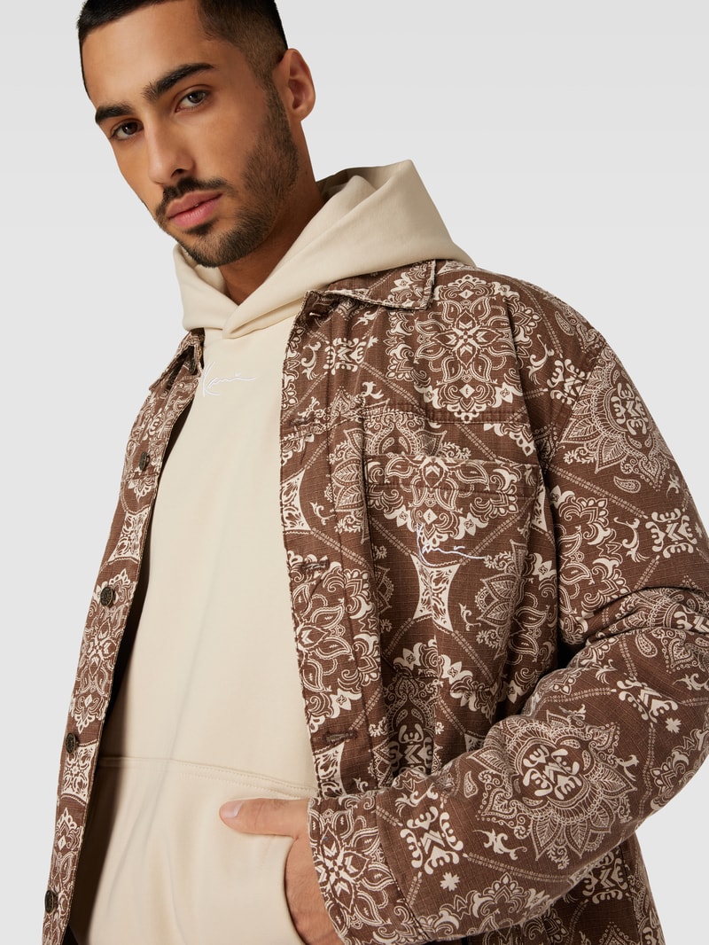 Hoodie mit Känguru-Tasche Modell 'Signature' in beige