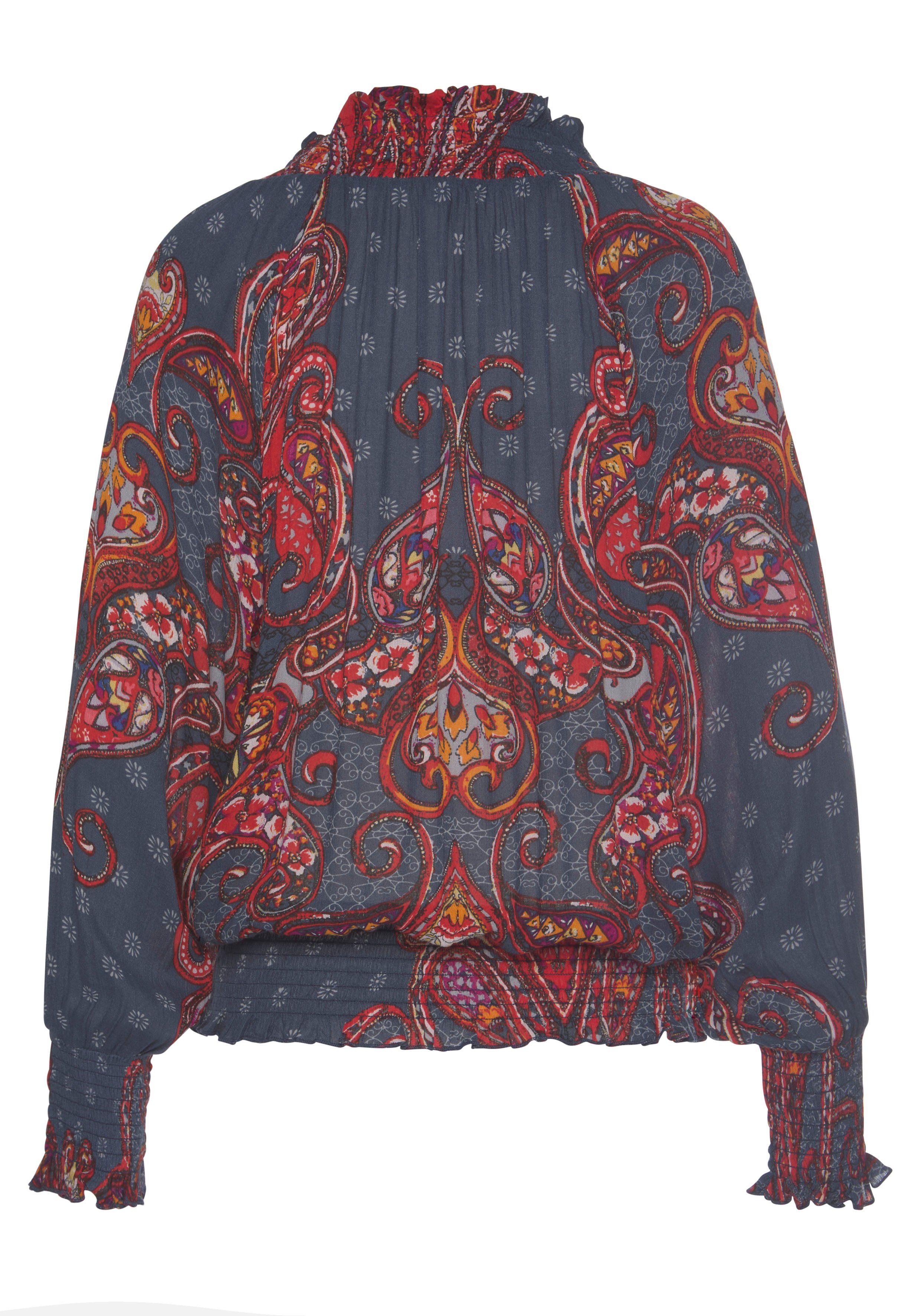 LASCANA Druckbluse mit Paisleyprint und Stehkragen, modische Damenbluse