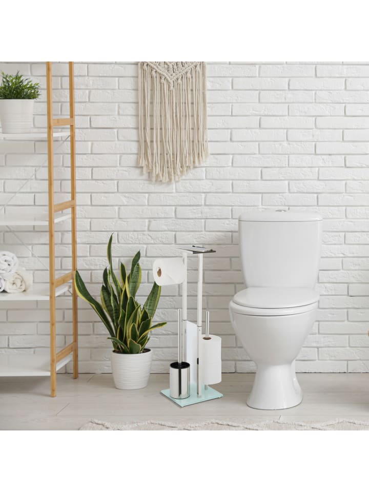relaxdays WC Garnitur in Silber - (B)24 x (H)66 x (T)18 cm günstig kaufen onesize
