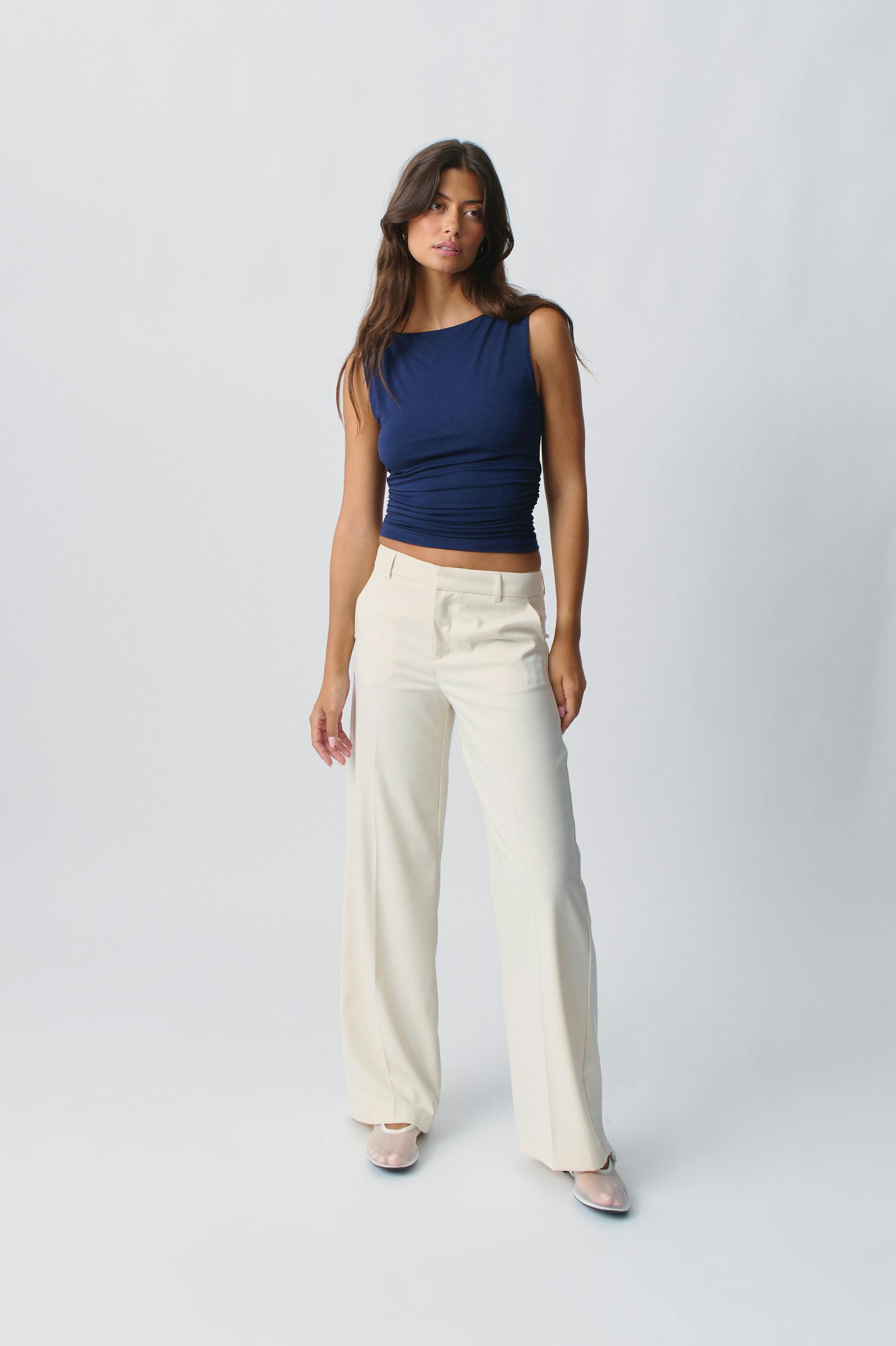 Soft touch boatneck top