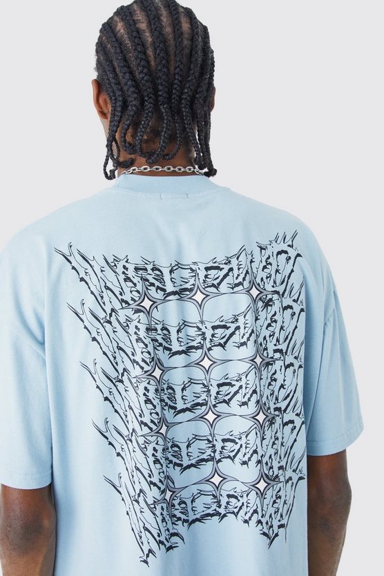 Kastiges Oversize T-Shirt mit Grunge Homme Print