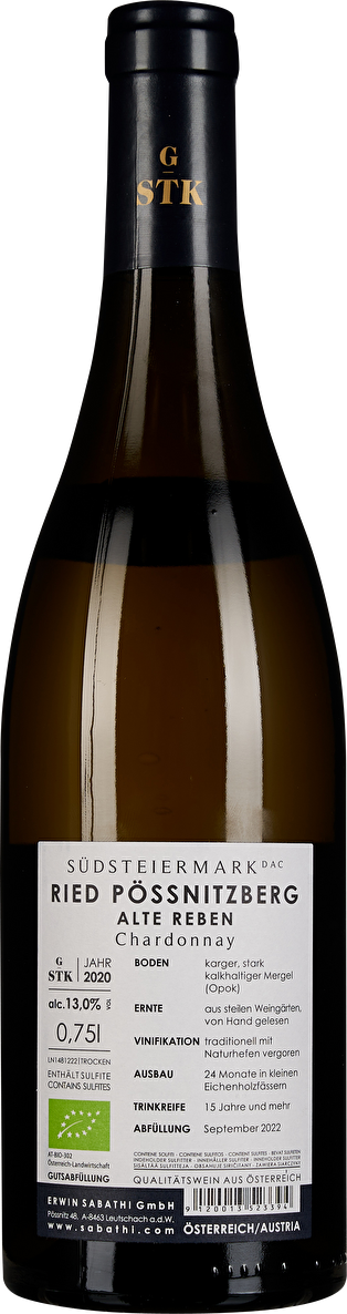 Erwin Sabathi Chardonnay Ried Pössnitzberg Alte Reben Große STK Lage 2020