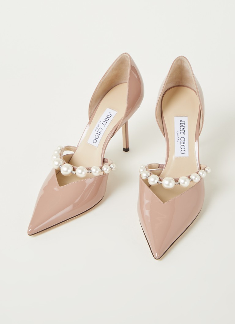 Jimmy Choo Aurelie patent leather sandalette with crystal