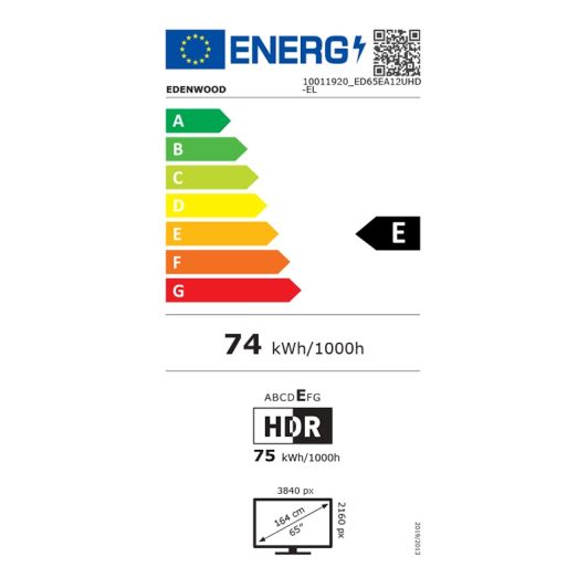 EDENWOOD ED65EA12UHD-EL - Televizor inteligent QLED UHD 4K de 65