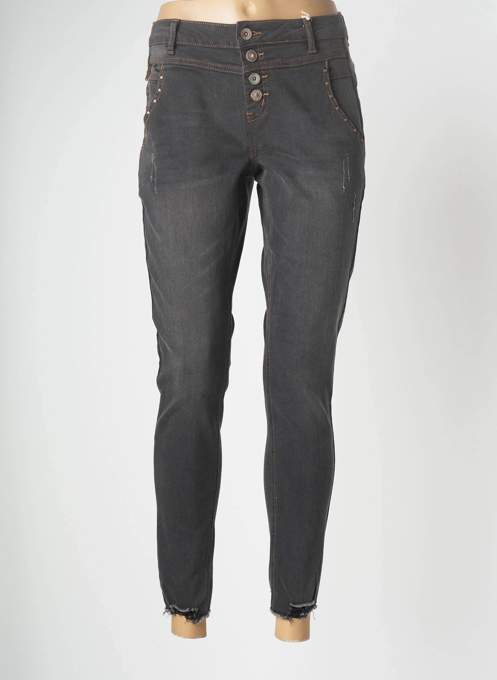 Cream Jeans Coupe Slim Femme couleur gris