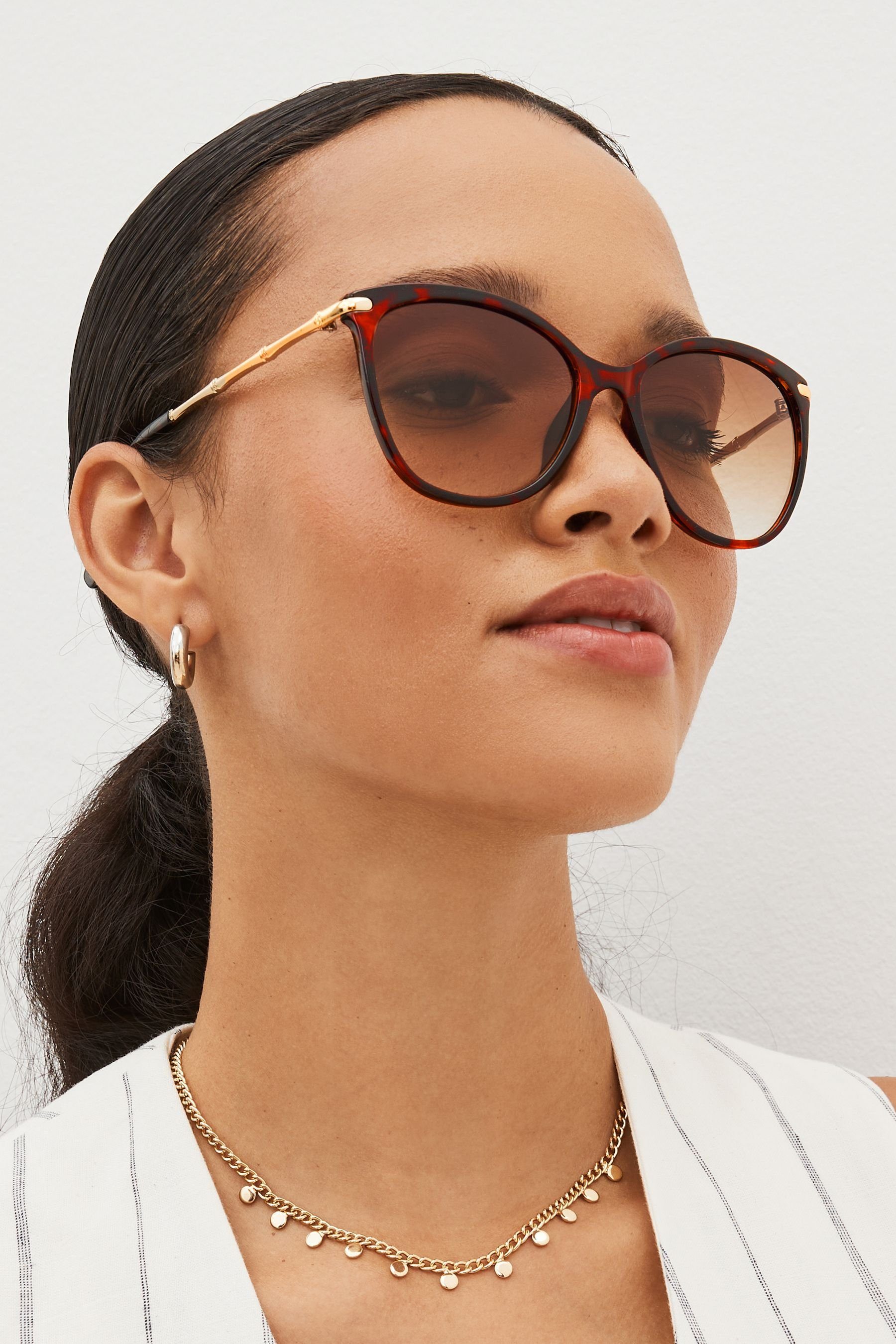 Next Sonnenbrille Katzenaugen-Sonnenbrille mit Metallbügel (1-St)